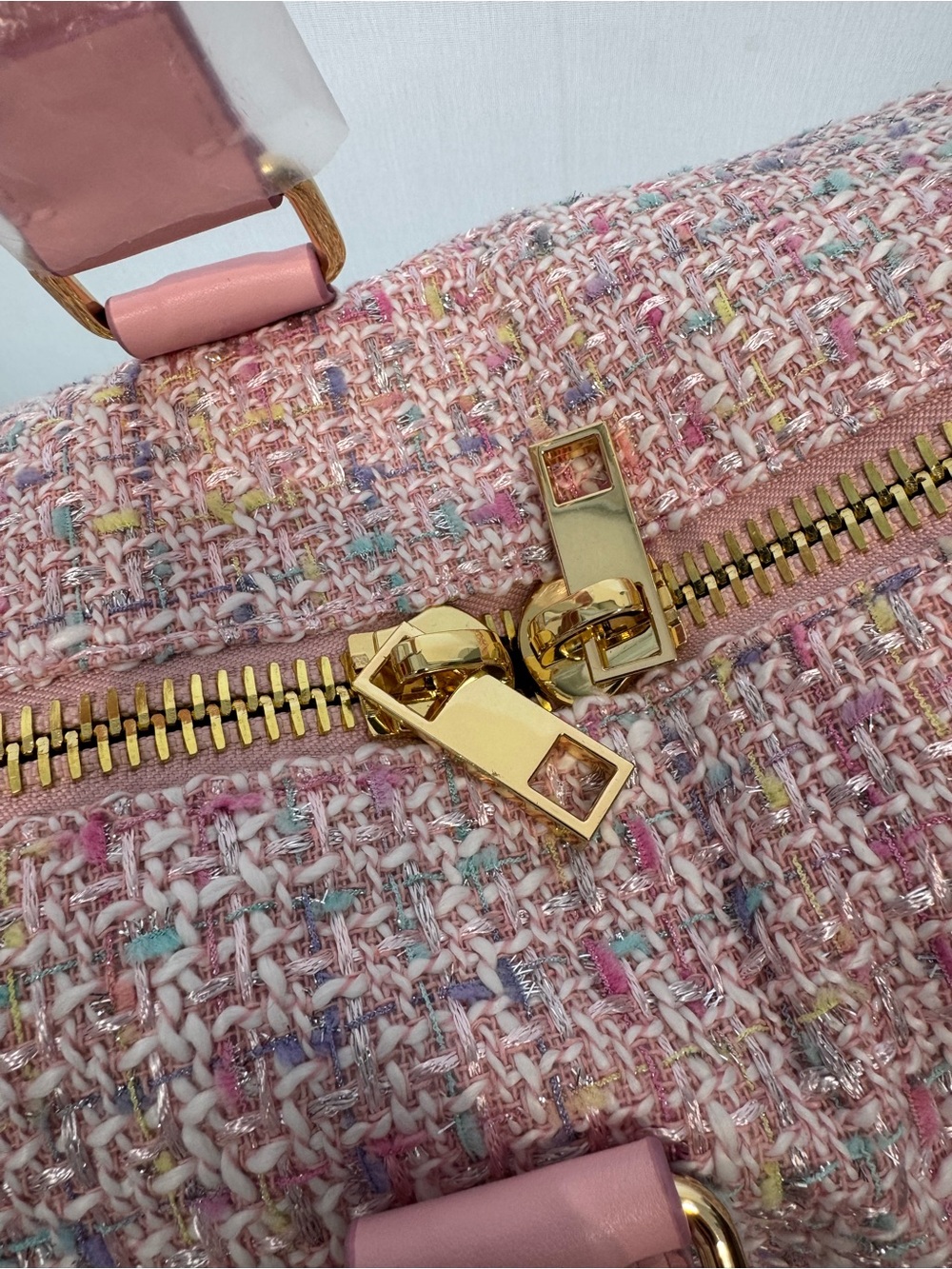 Libby Stoney Clover Lane Pink Tweed 3 Piece Set  with Gold Hardware - Picture 8 of 16